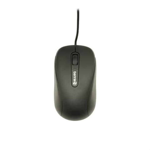 2920513 | TERRA Mouse 1500 Corded USB black 3-toetsen, symmetrisch, met kabel, 1,80m
